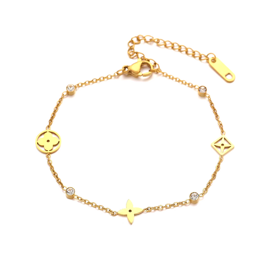 Bracelet with clover 18k